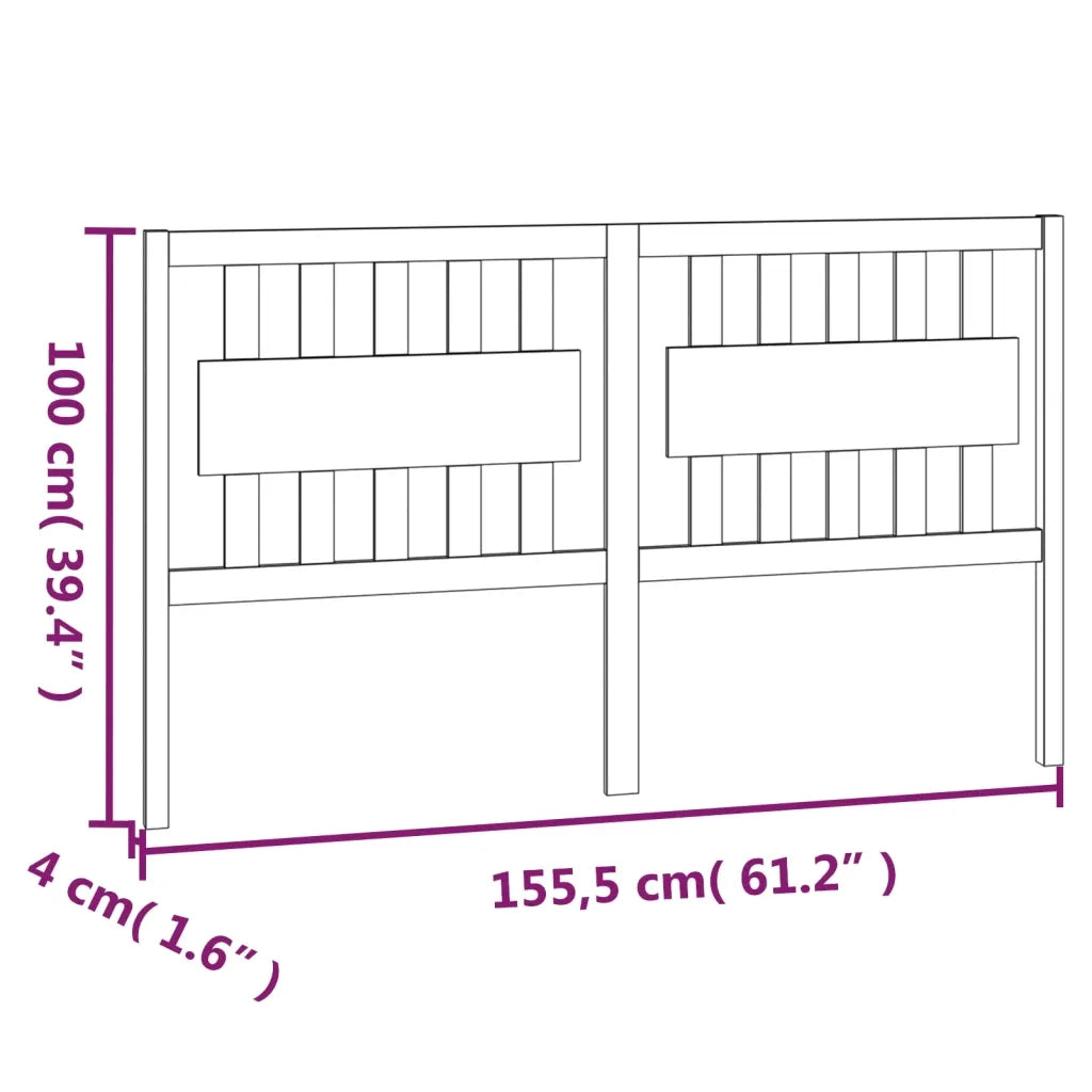Testiera per Letto-Testata-Testiera Decorativa ambra 155,5x4x100 cm Legno Massello di Pino 436934