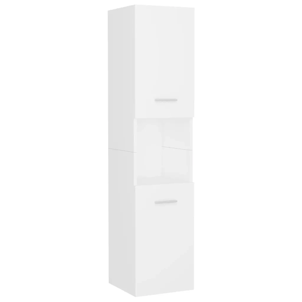 Mobile da Bagno Bianco 30x30x130 cm in Legno Multistrato 804997