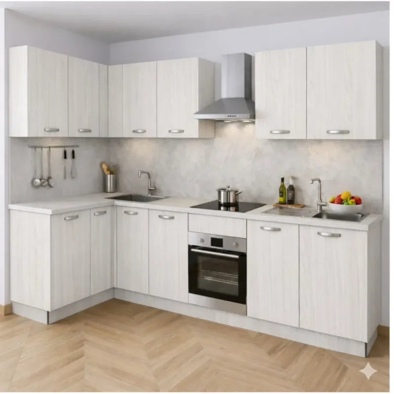 Mobile Base 90 Senza Anta. H 72 Cm L 90 Cm P 55.5 Cm. Spedizione In Kit Larice Bianco