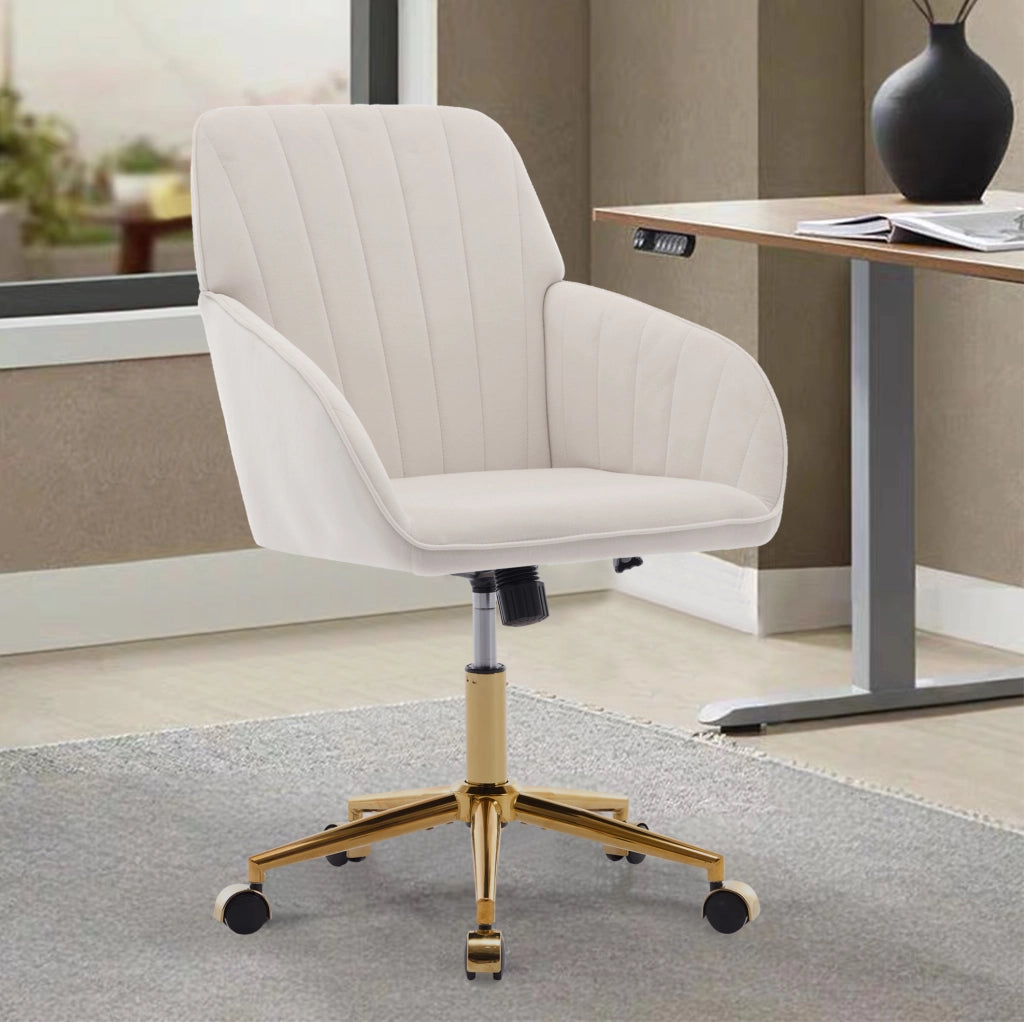 Sedia da ufficio girevole ergonomica regolabile in altezza con schienale imbottito per casa e ufficio