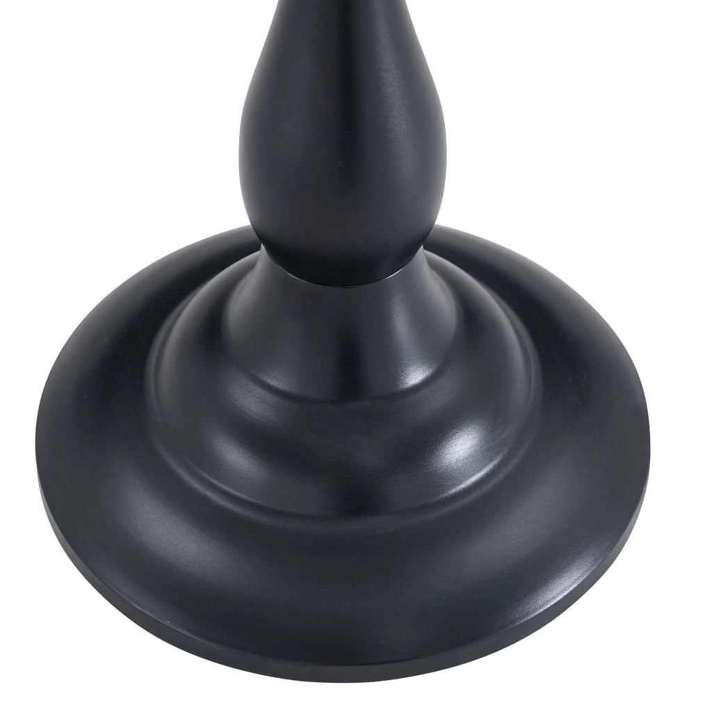Tavolino da divano rotondo in vetro temperato con base in metallo nero e piano antigraffio diametro 50 cm
