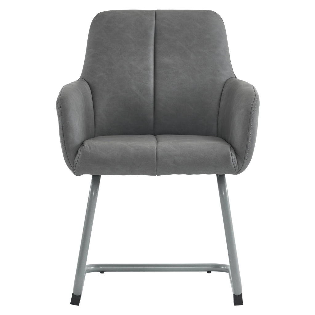 Sedia da pranzo moderna - Zephmum - Set da 6 - Grigio - Piedi in acciaio curvi