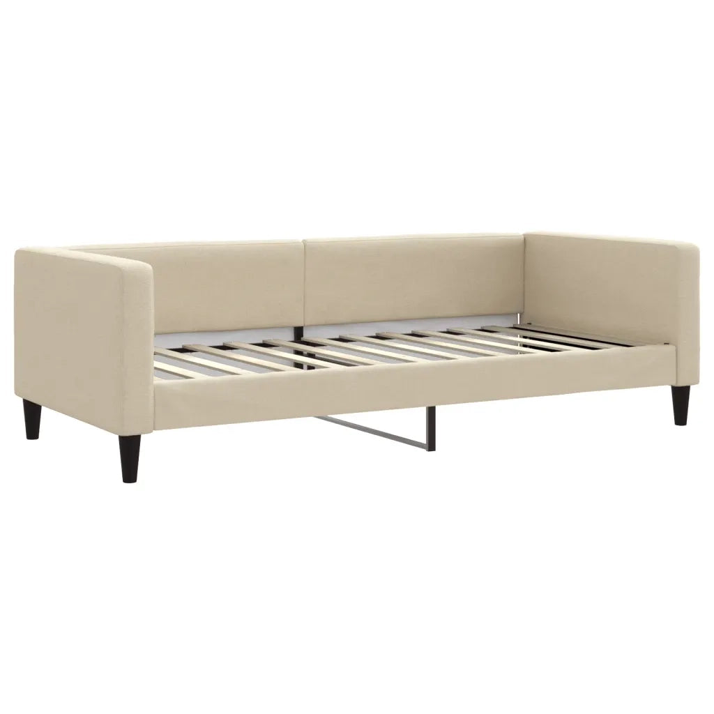 Divano letto | Sof¨¤ letto | Letto singolo Estraibile con Cassetti Crema 90x200 cm in Tessuto
