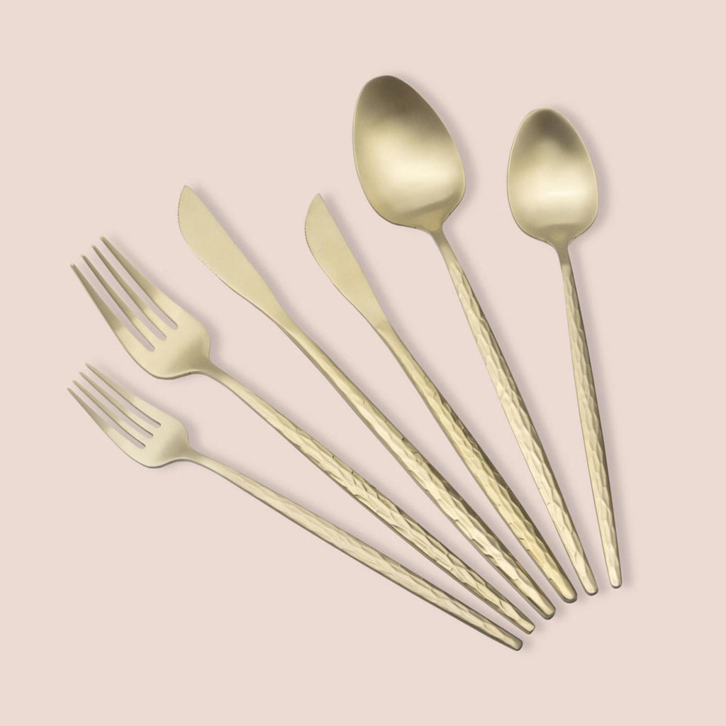 Nimizala, set Posate set da 36, oro Opaco