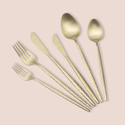 Nimizala, set Posate set da 36, oro Opaco