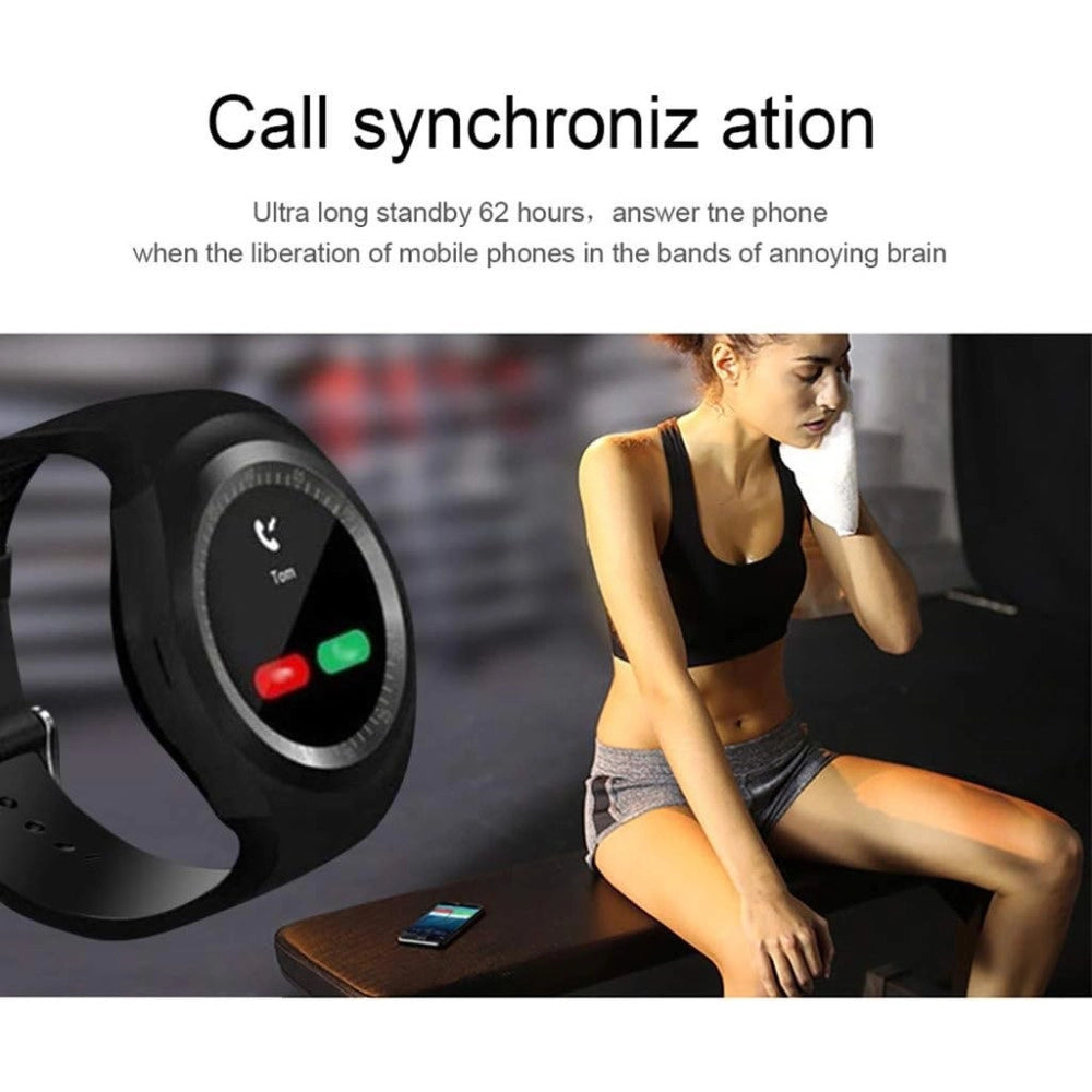Trade Shop - Smart Watch Y1 1,2 Pollici Bluetooth Android Ios Con Slot Sim Card E Micro Sd -