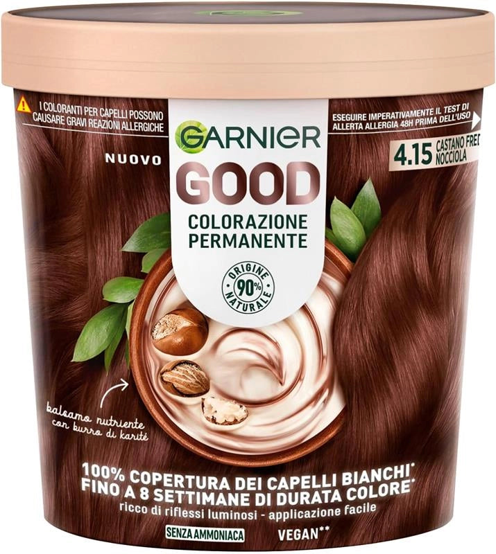 GARNIER GOOD COLORAZIONE PERMANENTE SENZA AMMONIACA CON BURRO DI KARITÈ - CASTANO FREDDO NOCCIOLA 4.15