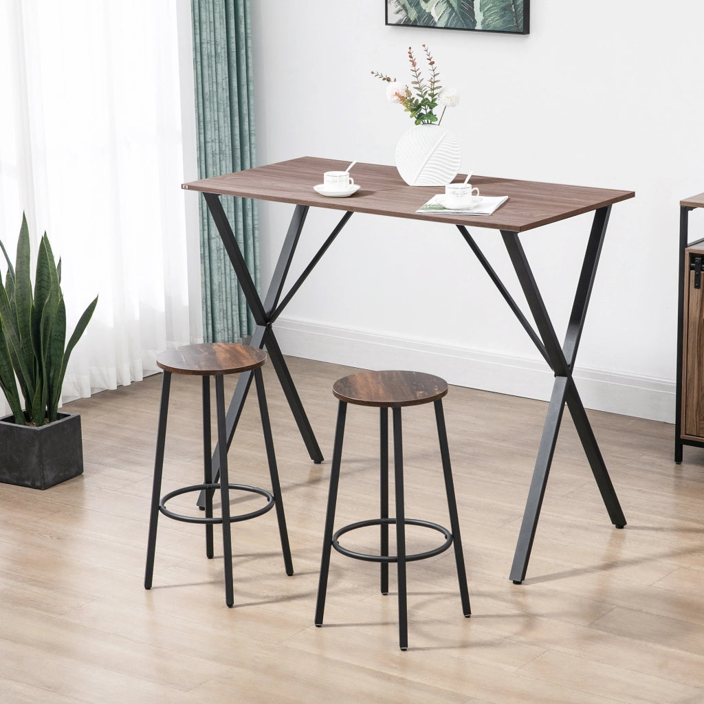Sgabelli da Bar Set 2 Pezzi Design Industriale ¨C Minimal ¨C Metallo Nero 42x42x65 cm