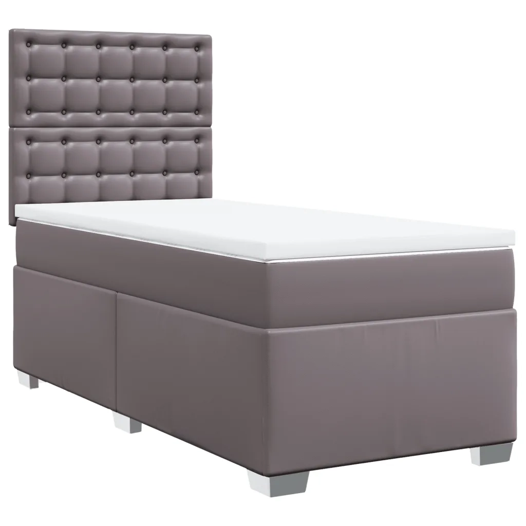 Giroletto a Molle con Materasso Grgio 80x200 cm in Similpelle