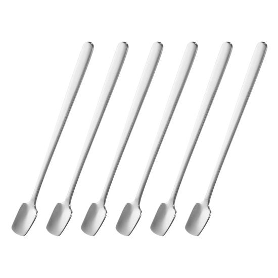 Set di 6 cucchiai per caffè espresso in acciaio inox 6,1 cm quadrati argento