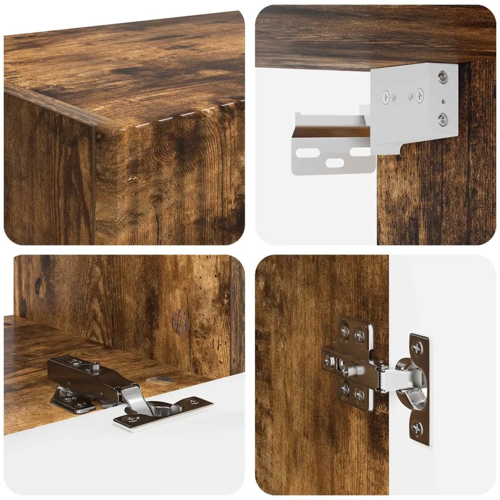 Set mobile TV 5 pz-Credenza per TV Rovere fum¨¦ Legno multistrato 916351