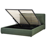 Letto matrimoniale in tessuto verde scuro con contenitore 160 x 200 cm camera da letto moderna