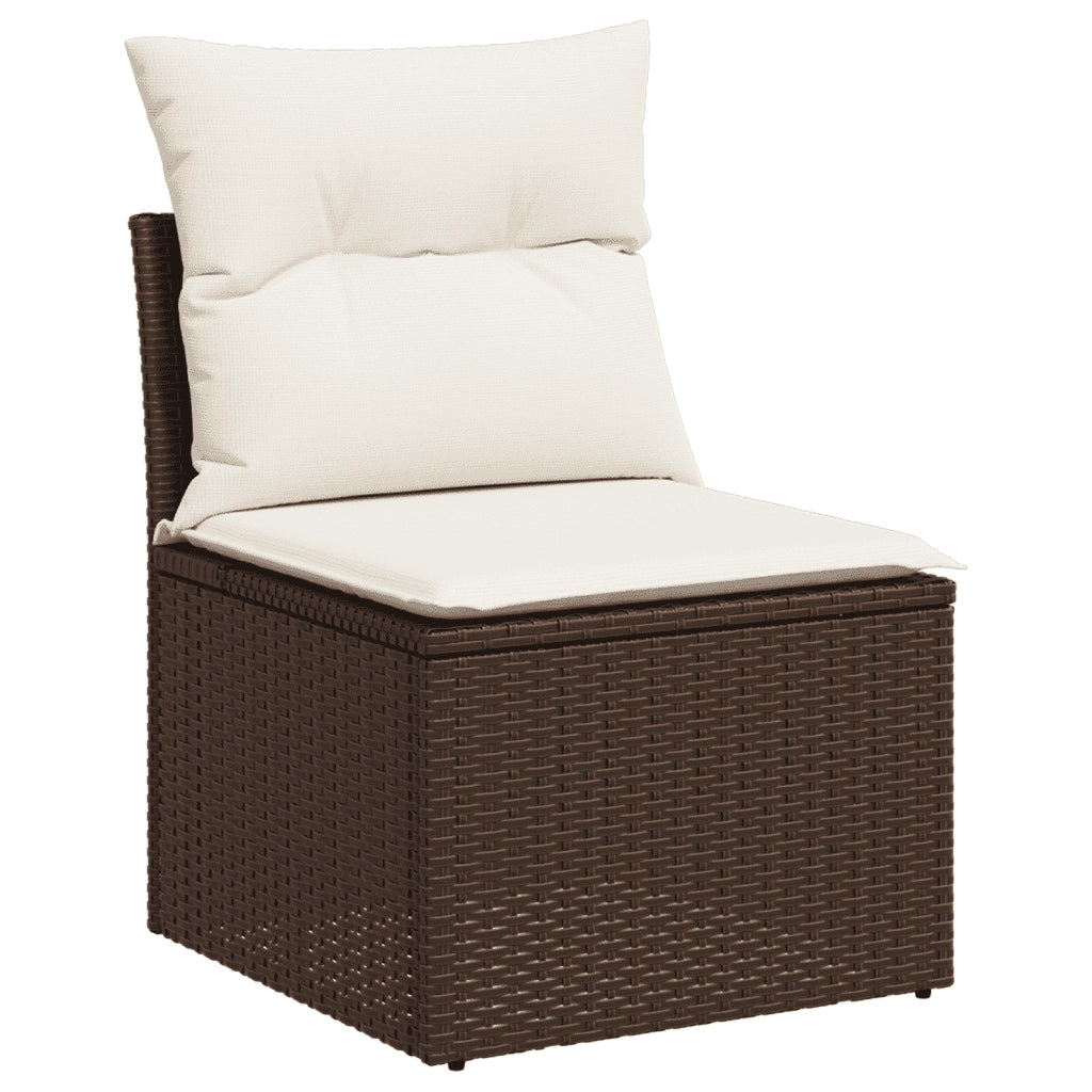 Set Divani da Giardino 8 pz con Cuscini Marrone in Polyrattan 3217423