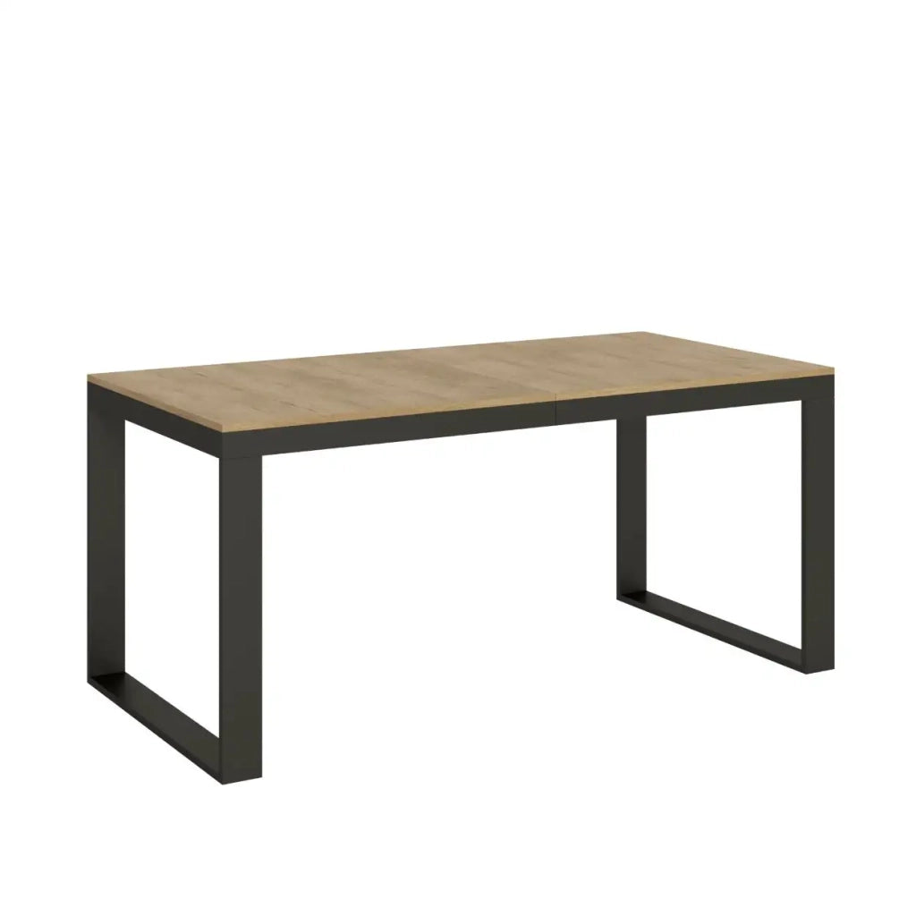 Tavolo allungabile 180/284x90 cm Tecno Evolution colore quercia natura telaio e gambe antracite