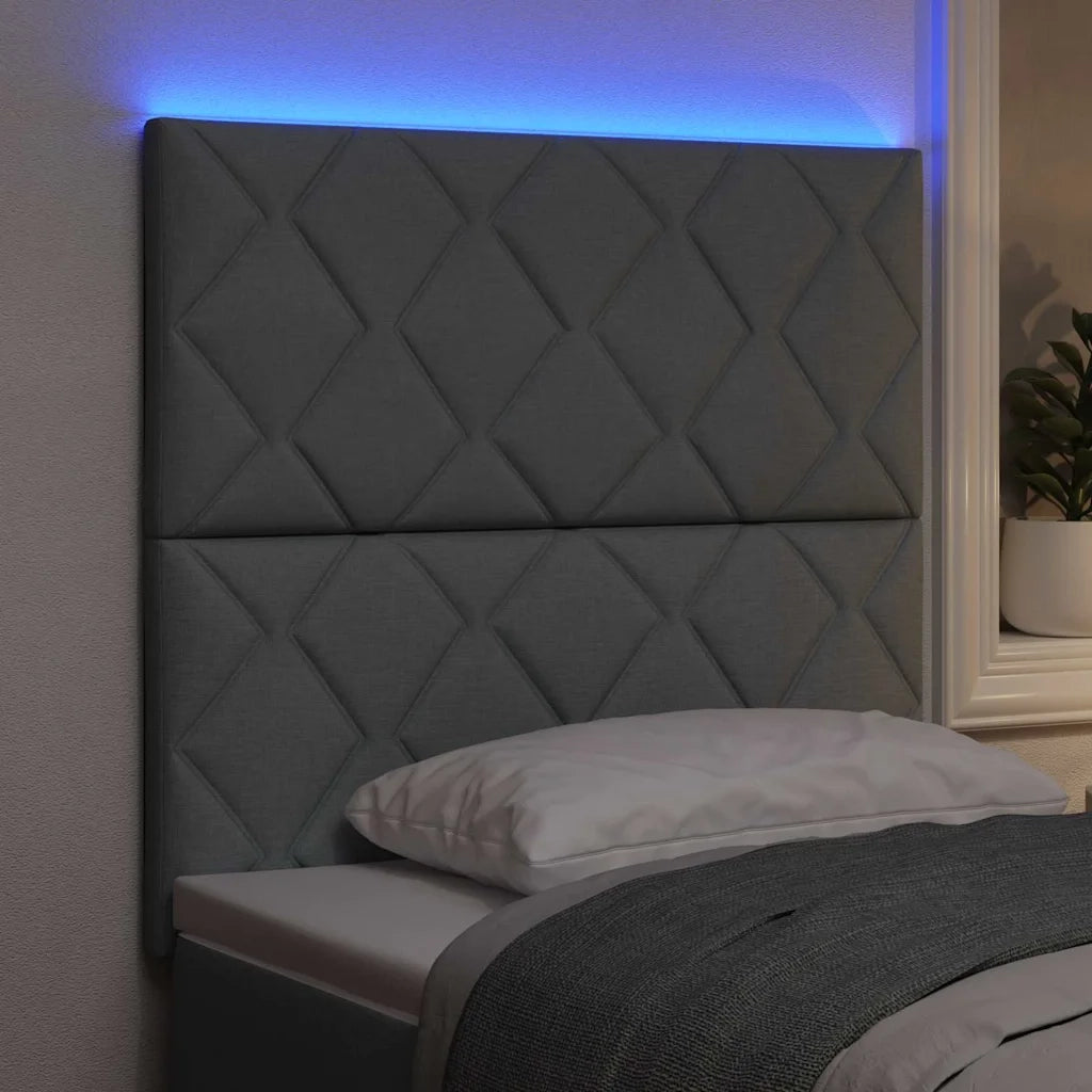 Testiera | Testata LED Grigio chiaro 100 cm Tessuto