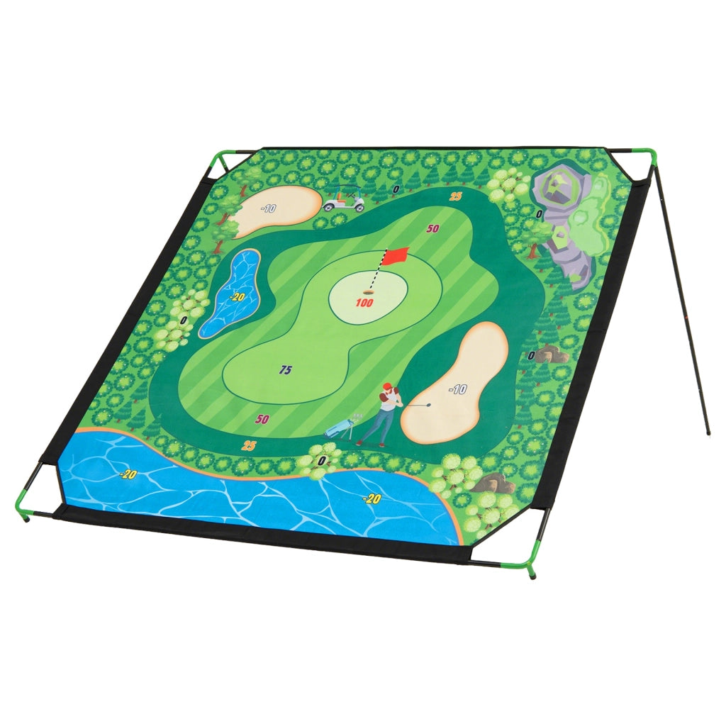 Set da golf giocattolo con tappetino allenamento con supporto 2 mazze regolabili 24 palline adesive, Gioco di golf e bastone per bambini 3+ anni