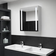 Armadietto Bagno con Specchio e LED 60x14x62 cm 285125