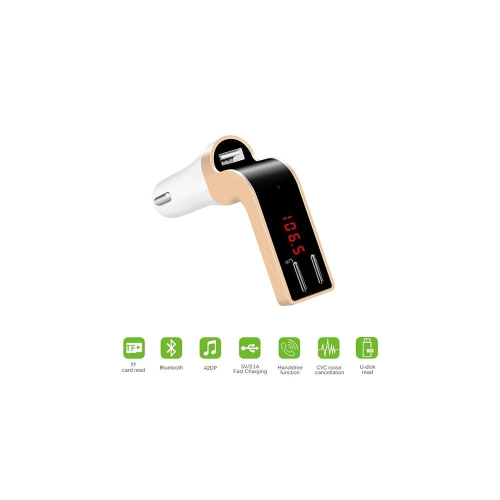 Trade Shop - Vivavoce Mod.590 Trasmettitore Bluetooth Mp3 Usb Sd Fm Auto Telecomando Display -