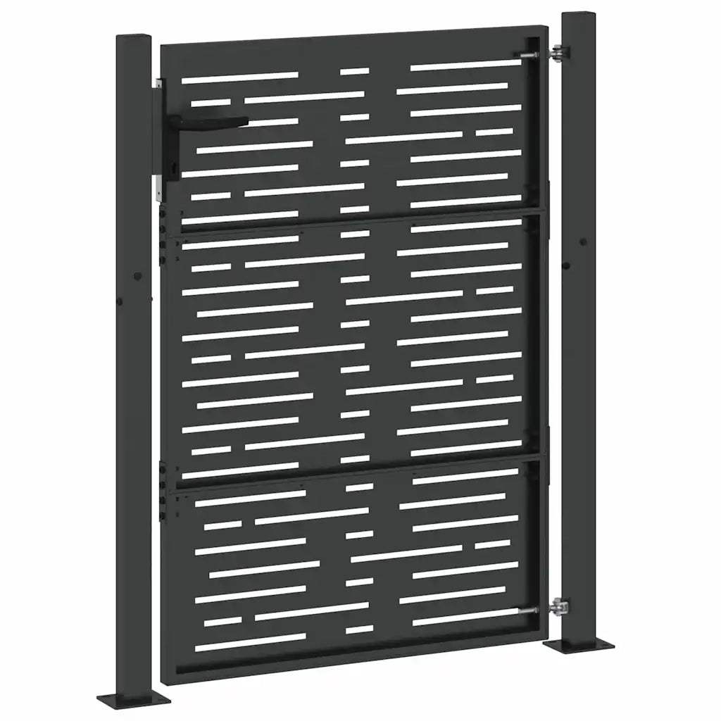 Cancello da giardino con blocco Nero 110 x 155 cm