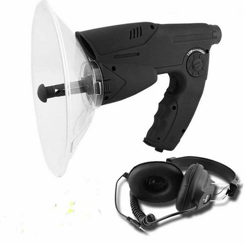 KIT MICROFONO REGISTRATORE DIREZIONALE MONOCOLO CUFFIA ASCOLTO AMBIENTE