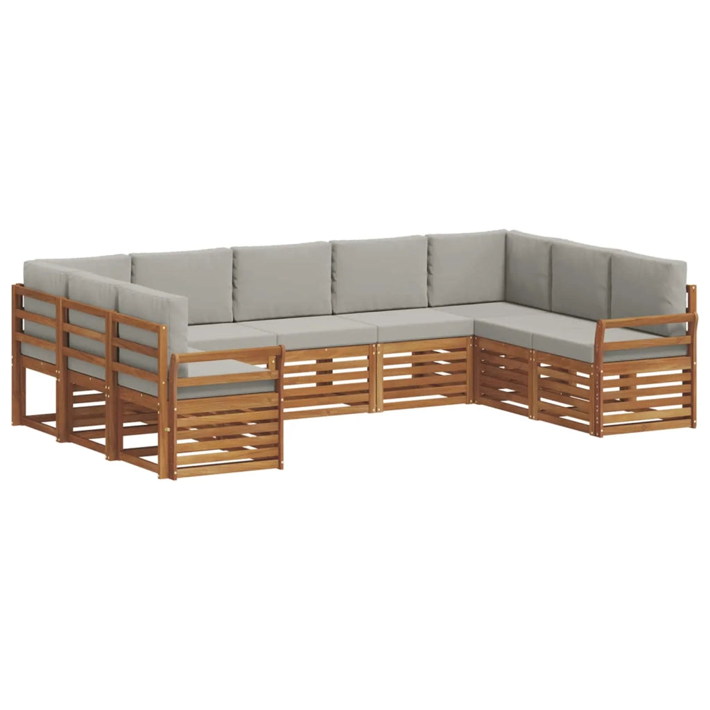 Set divano sezionale con cuscino 9 pcs Grigio Naturale e Chiaro 3375481