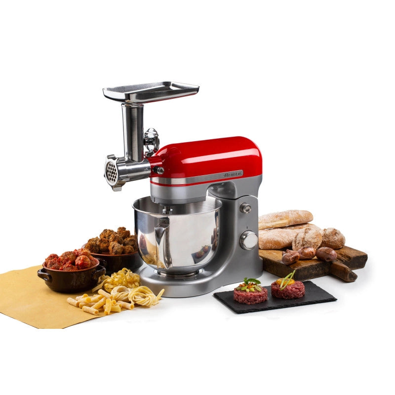 Accessori per Impastatrice Moderna - Kit Completo Tritacarne, Insaccati e Trafila Pasta - Grigio
