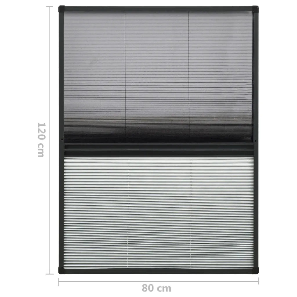 Zanzariera Plissettata Finestra Alluminio 80x120 cm con Tendina 148684