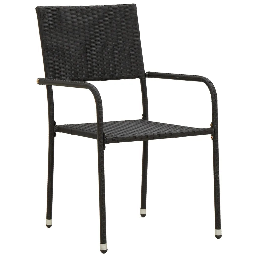 Set da Pranzo per Esterni 9 pz in Polyrattan Nero 3120107