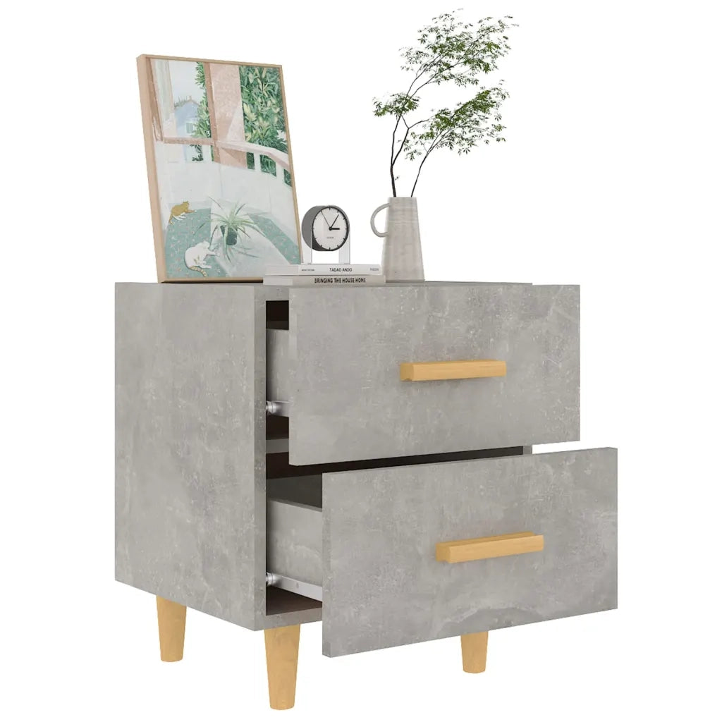 Comodino Grigio Cemento 40x35x47,5 cm 811978