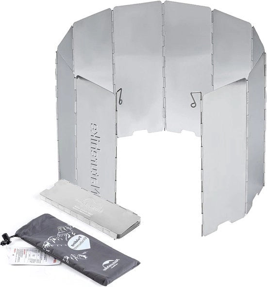 Schermo per barbecue, 10 piastre, schermo per barbecue pieghevole, alluminio, schermo per barbecue con sacchetto di corda, leggero e compatto, per barbecue a gas.