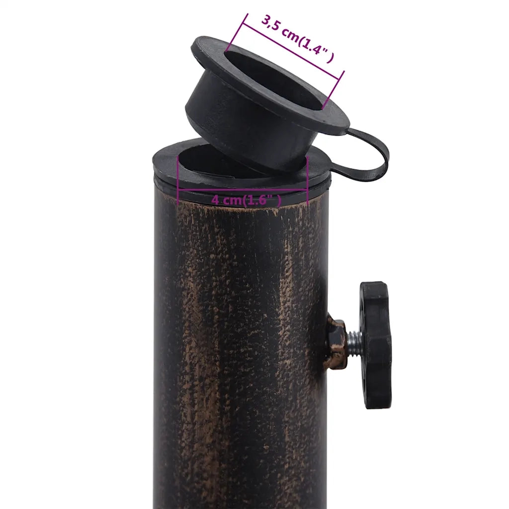Base Ombrellone Nero e Bronzo 9 kg 40 cm in Ghisa 47865