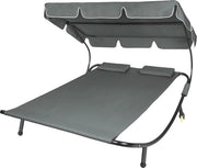 Sedia da Giardino per 2 Persone con Tettoia Solare - Sedia da Giardino Comoda e Regolabile - Dimensioni XL