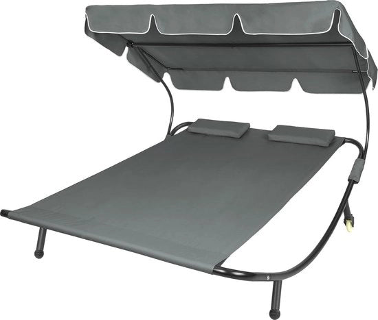 Sedia da Giardino per 2 Persone con Tettoia Solare - Sedia da Giardino Comoda e Regolabile - Dimensioni XL