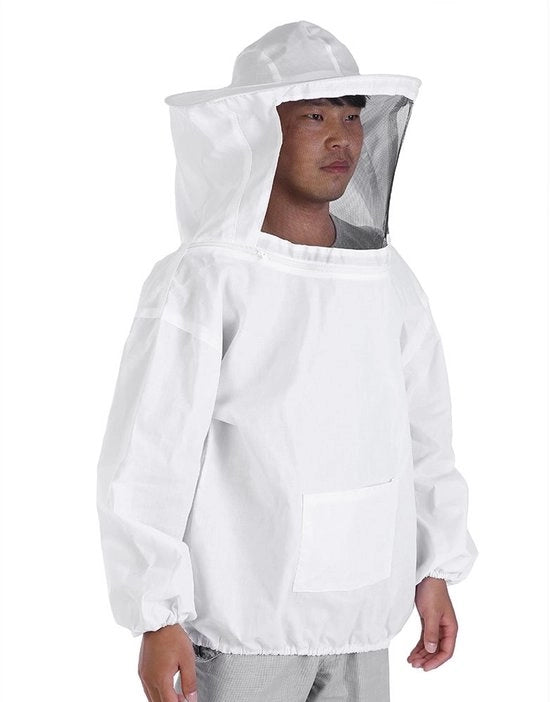 Giubbotto da Apicoltore Professionale - Protezione Speciale - Giacca da Apicoltore - Tessuto Leggero Cotone - Cintura Elastica - Comfortevole e Respirante