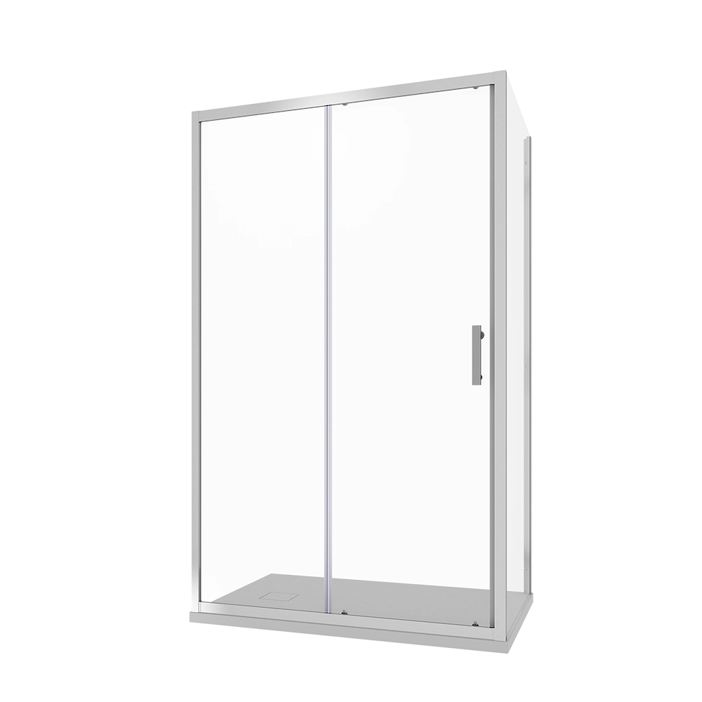 Box doccia angolare 150x60cm vetro trasparente, con apertura scorrevole e parete fissa h190cm | Tenerife
