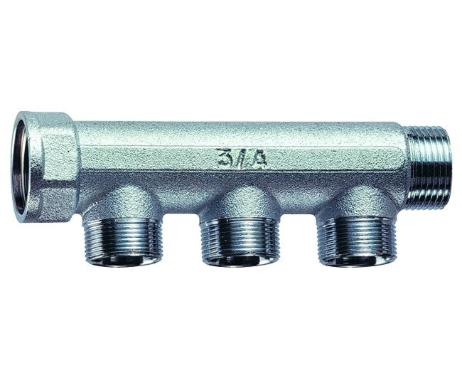 COLLETTORE LINEARE IN OTTONE PER RISCALDAMENTO MASCHIO FEMMINA 1 X 4 VIE   FAR RUBINETTERIE