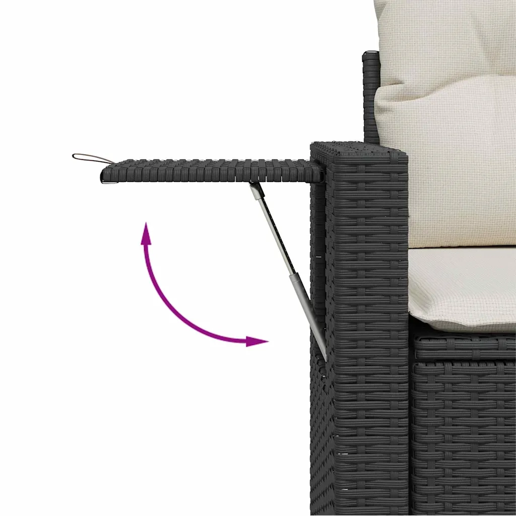 Set Divano da Giardino con cuscino 9 pcs Nero polyrattan 3361700