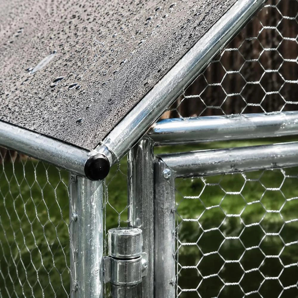 Chicken Coop 3x1x1.5 M Galvanized Steel
