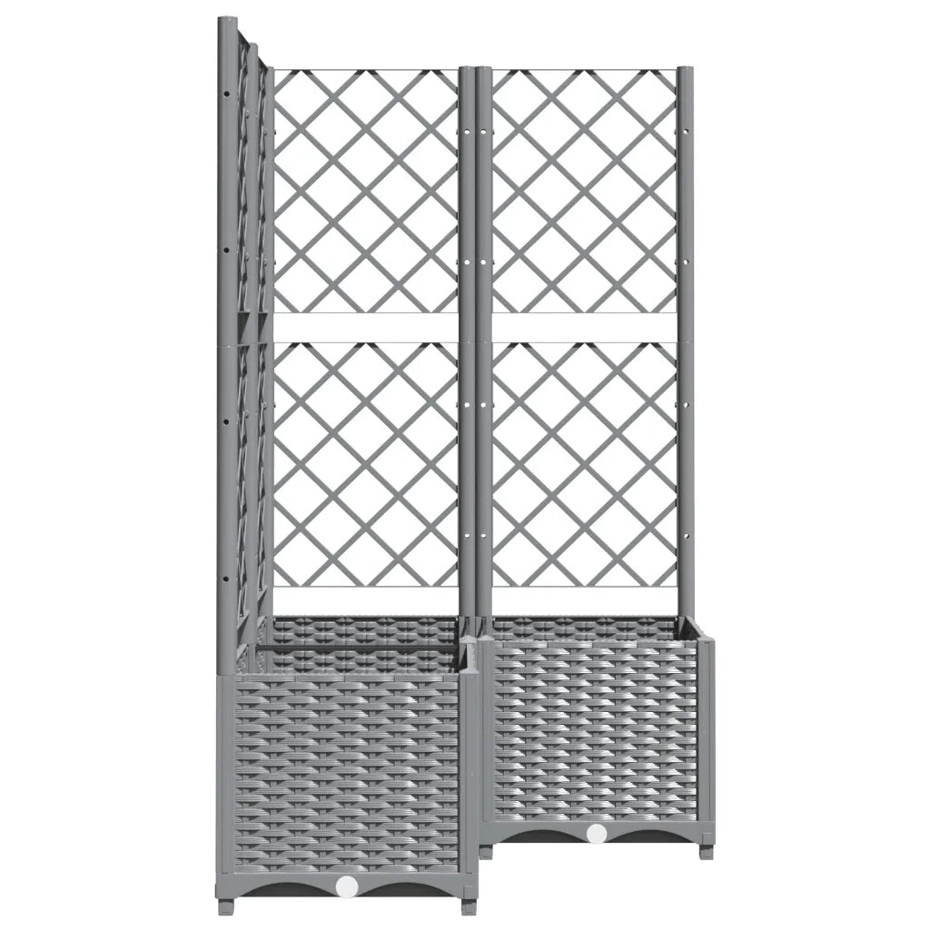 Fioriera da Giardino con Graticcio Grigio Chiaro 80x80x136cm PP 153276