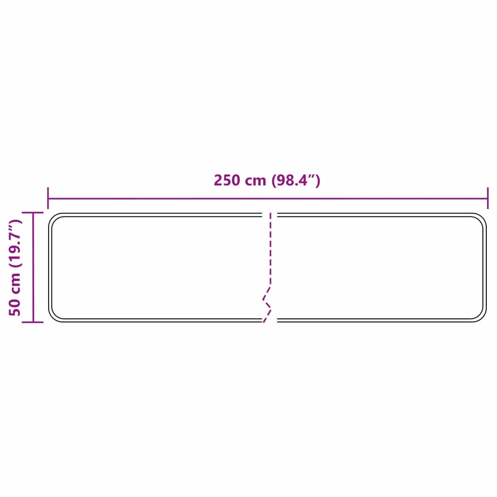 Runner Tappeto MARSA Grigio 50 x 250 cm Poliestere e PVC 42023347