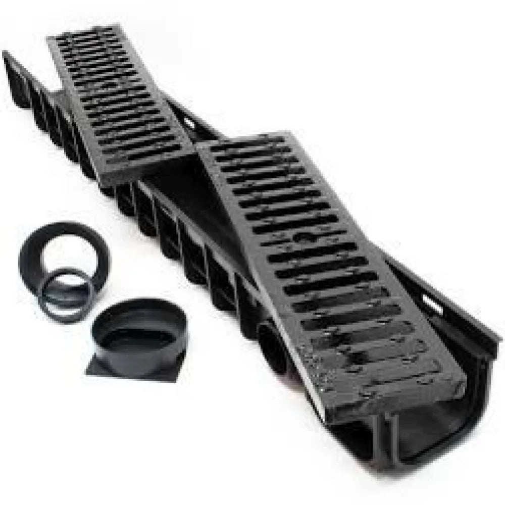 Canaletta Pp Nera 13X100 H.15 Con Griglia Ghisa (2Pz) C250 B08Xb