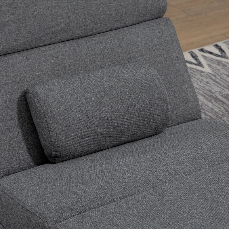 Poltrona Relax Elettrica con Funzione Massaggio, Schienale Alto, Telecomando, 5 Modalità, Cuscino, Grigio Scuro