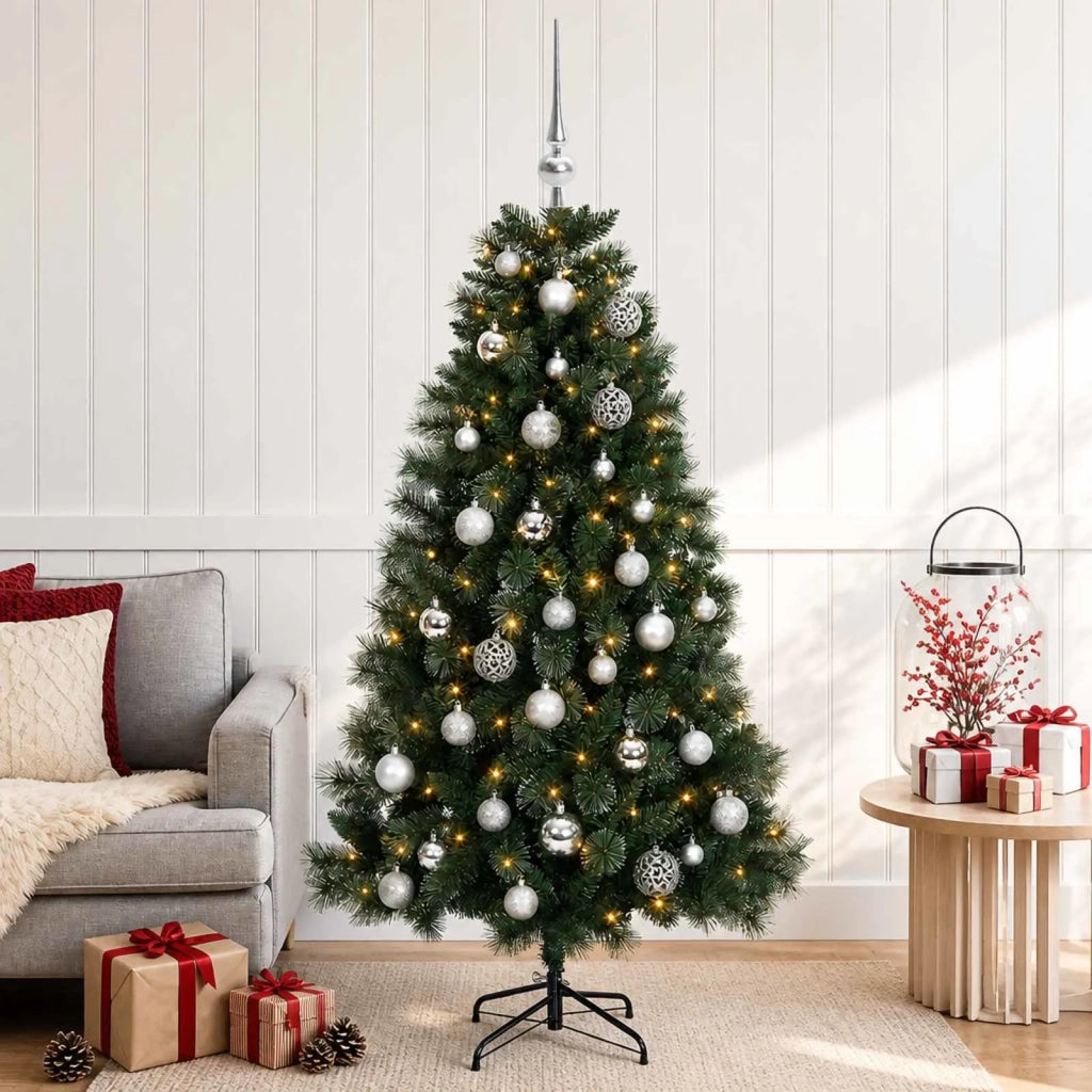 Albero di Natale artificiale con palline 150 cm 150 LED 3461311
