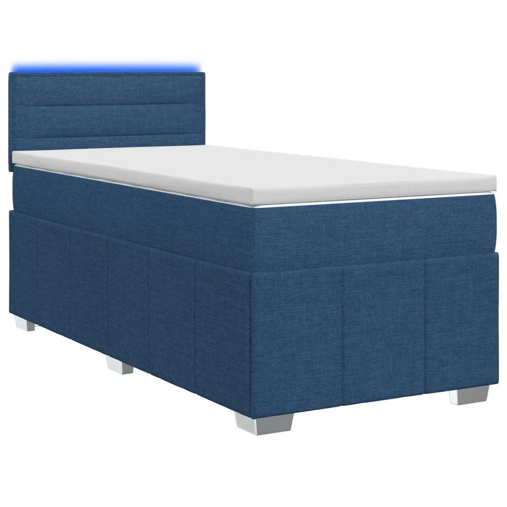 Letto box spring con materasso Blu 90 x 200 cm Tessuto 3452585