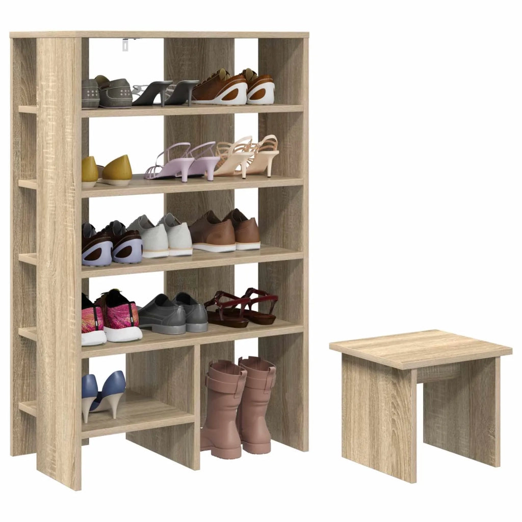 Mobile per scarpe 2 pcs Rovere Sonoma Legno multistrato 8000382