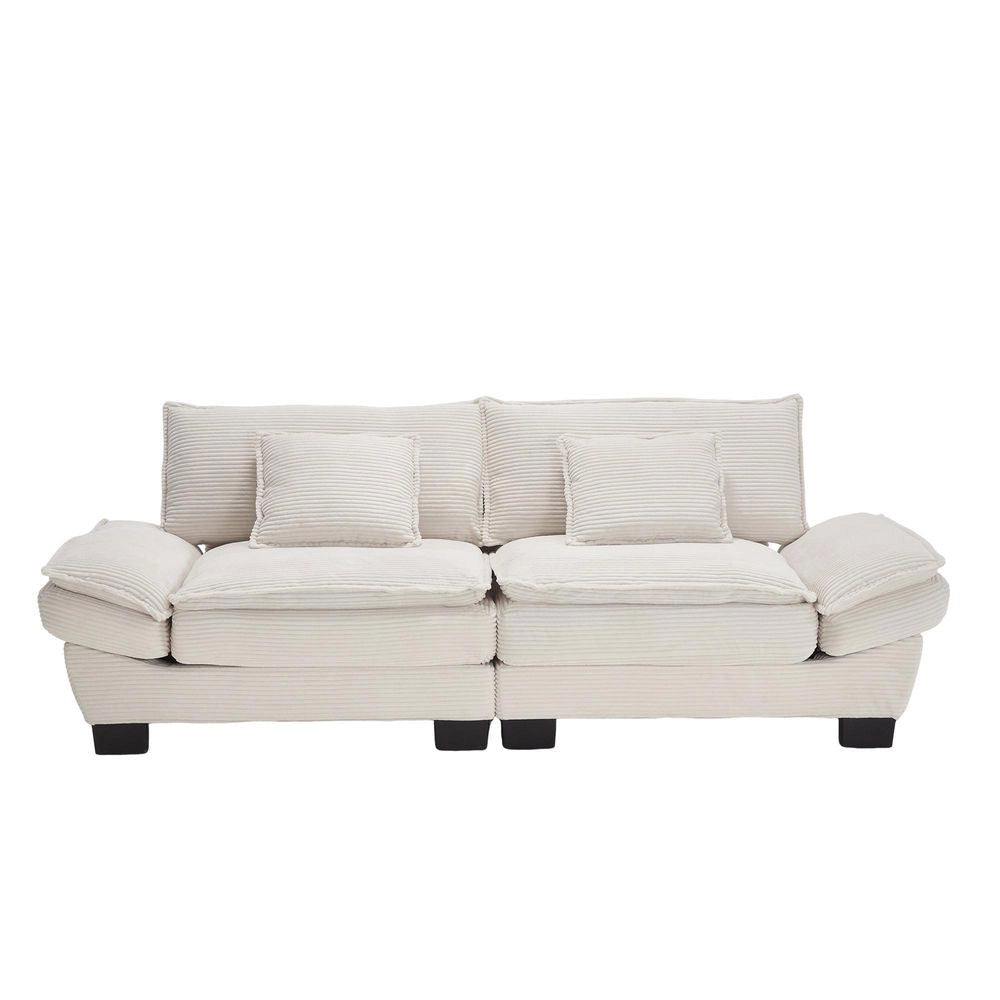 Divano doppio con coperta - Xylo - beige, cuscino, per studio/soggiorno