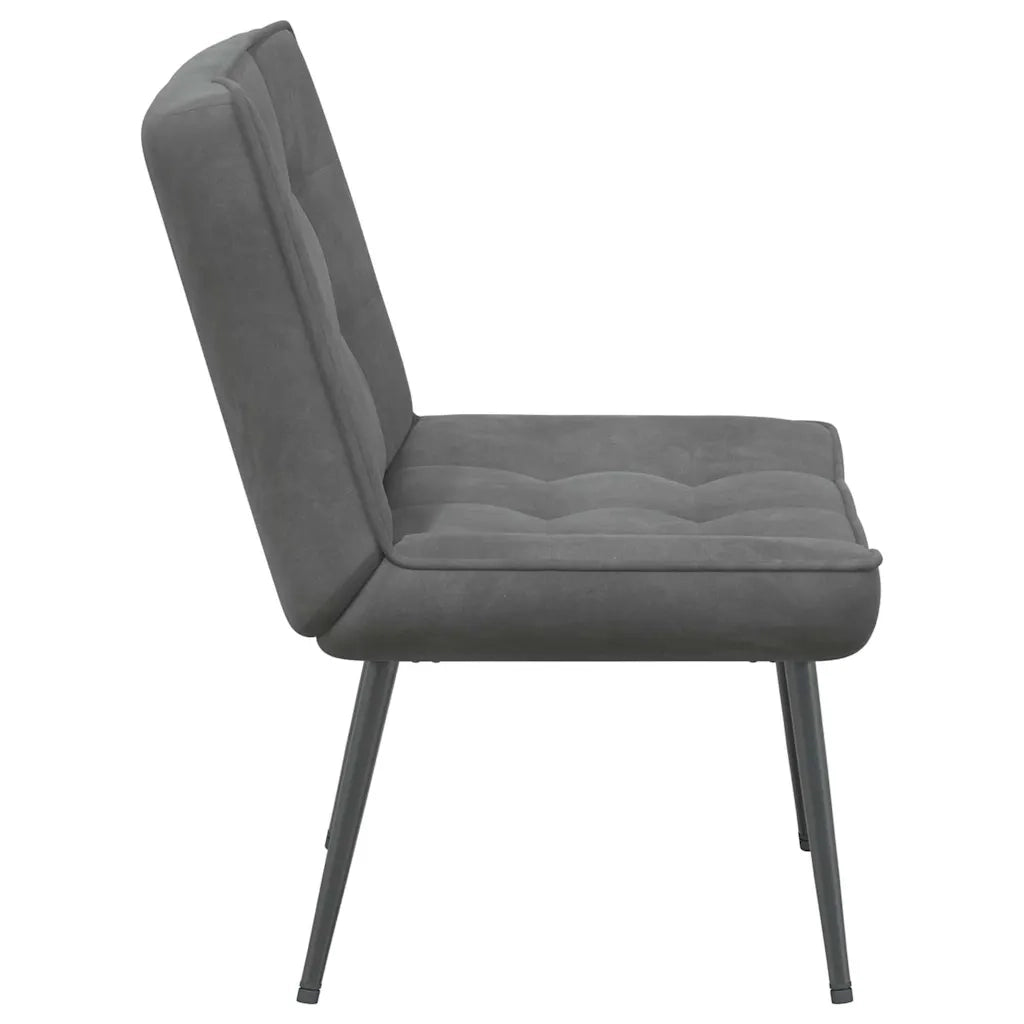 Sedia Relax 64x74x84 cm Grigio Scuro in Velluto 4012318
