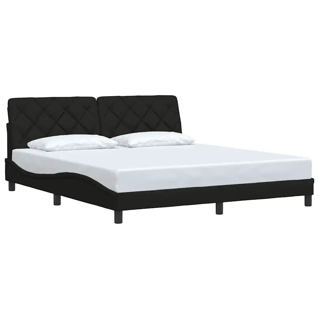 Giroletto senza Materasso-Struttura Letto Nero 180x200 cm in Tessuto 199469