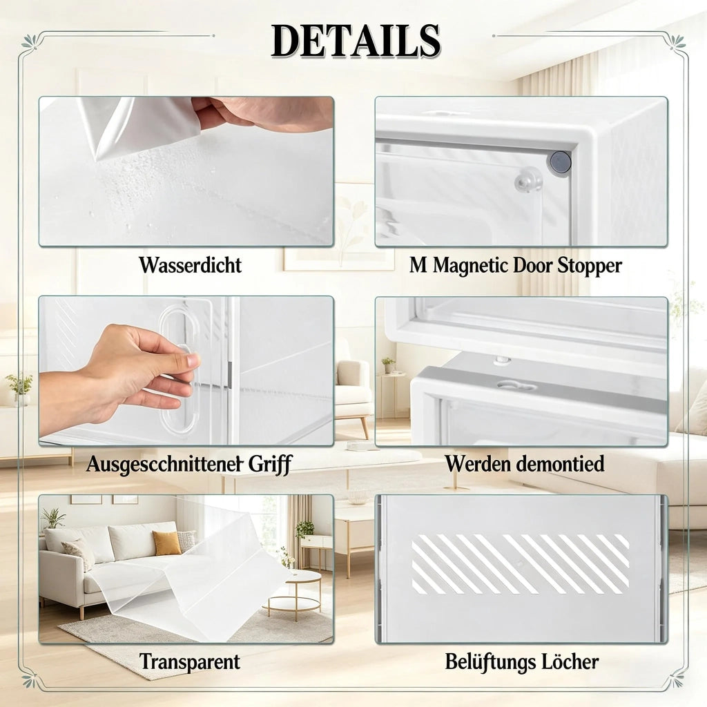 Set 18 Scatole Impilabili per Scarpe, Armadio Modulare, Organizer Giocattoli e Libri, Mobile Bagno