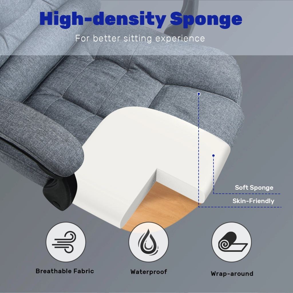 Sedia da ufficio,  Sedia girevole ergonomica con braccioli, altezza regolabile, per ufficio domestico e gaming, grigio scuro